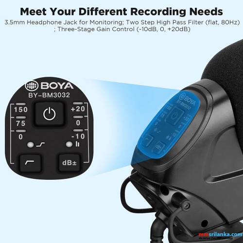 BOYA BY-BM3032 DIRECTIONAL ON-CAMERA MICROPHONE (6M)